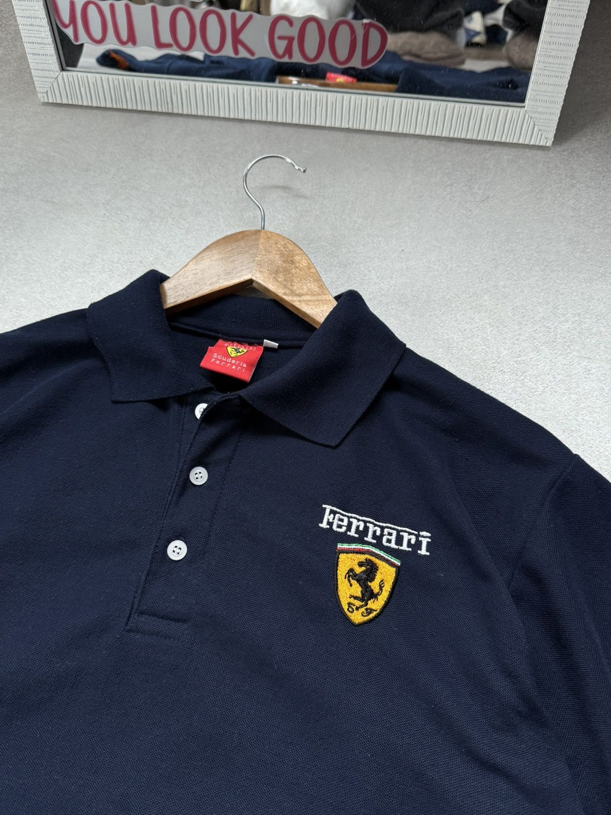 Ferrari F1 Ferrari Vintage Racing Polo Shirt Men’s Blue 90s Big Logo Size US L / EU 52-54 / 3 - 6 Thumbnail