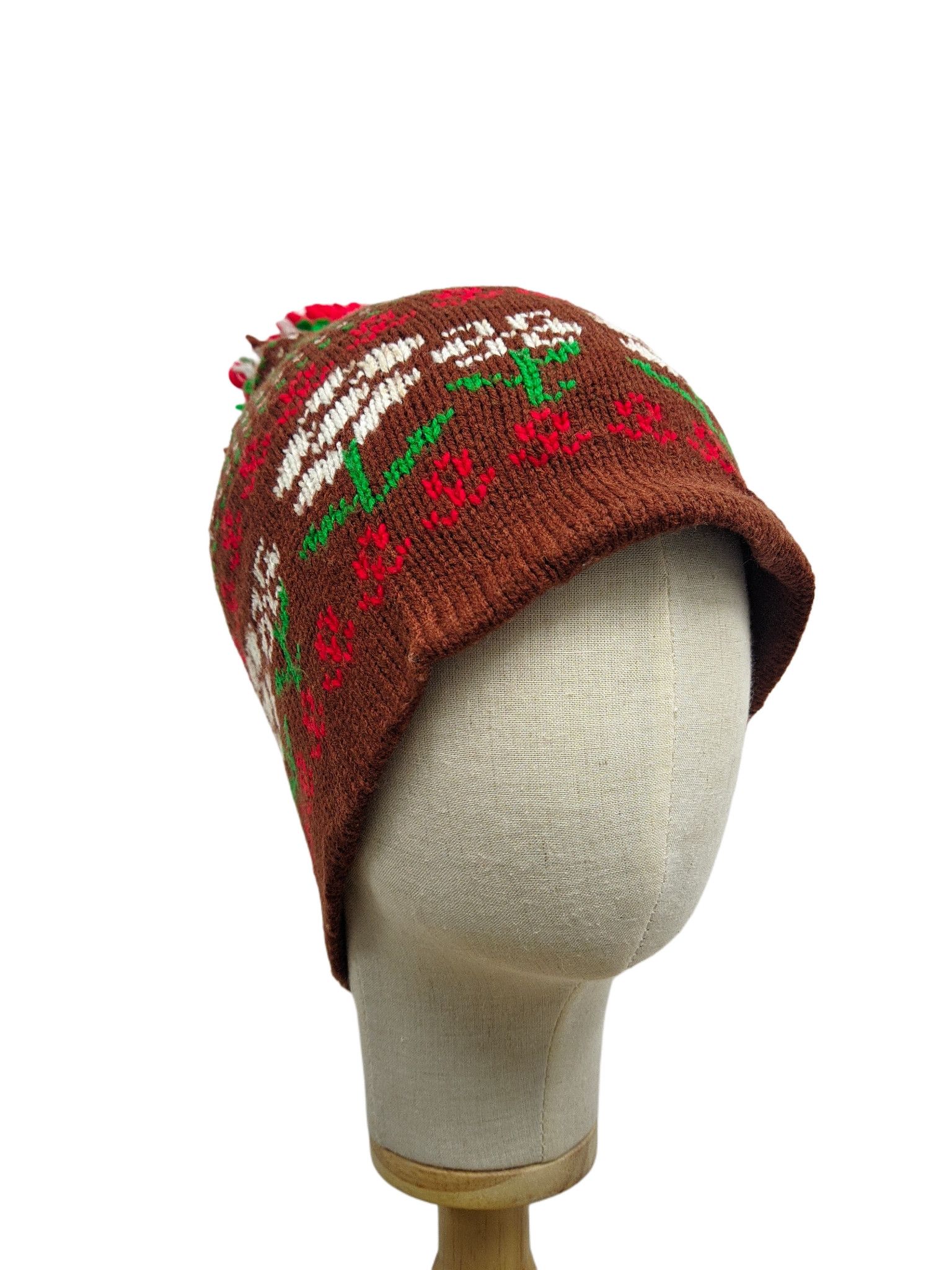 Native Vintage Design Beanie Hat 100% Acrylic Size ONE SIZE - 2 Thumbnail