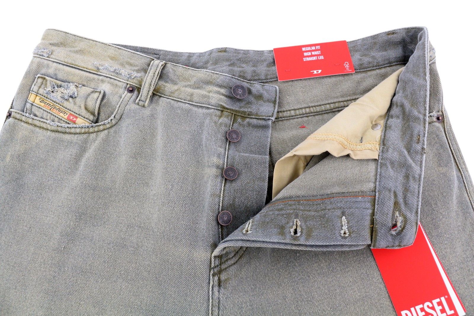 Diesel 1955 09D87 W34/L30 Aged Look Regular Straight 85424 Size US 34 / EU 50 - 3 Thumbnail