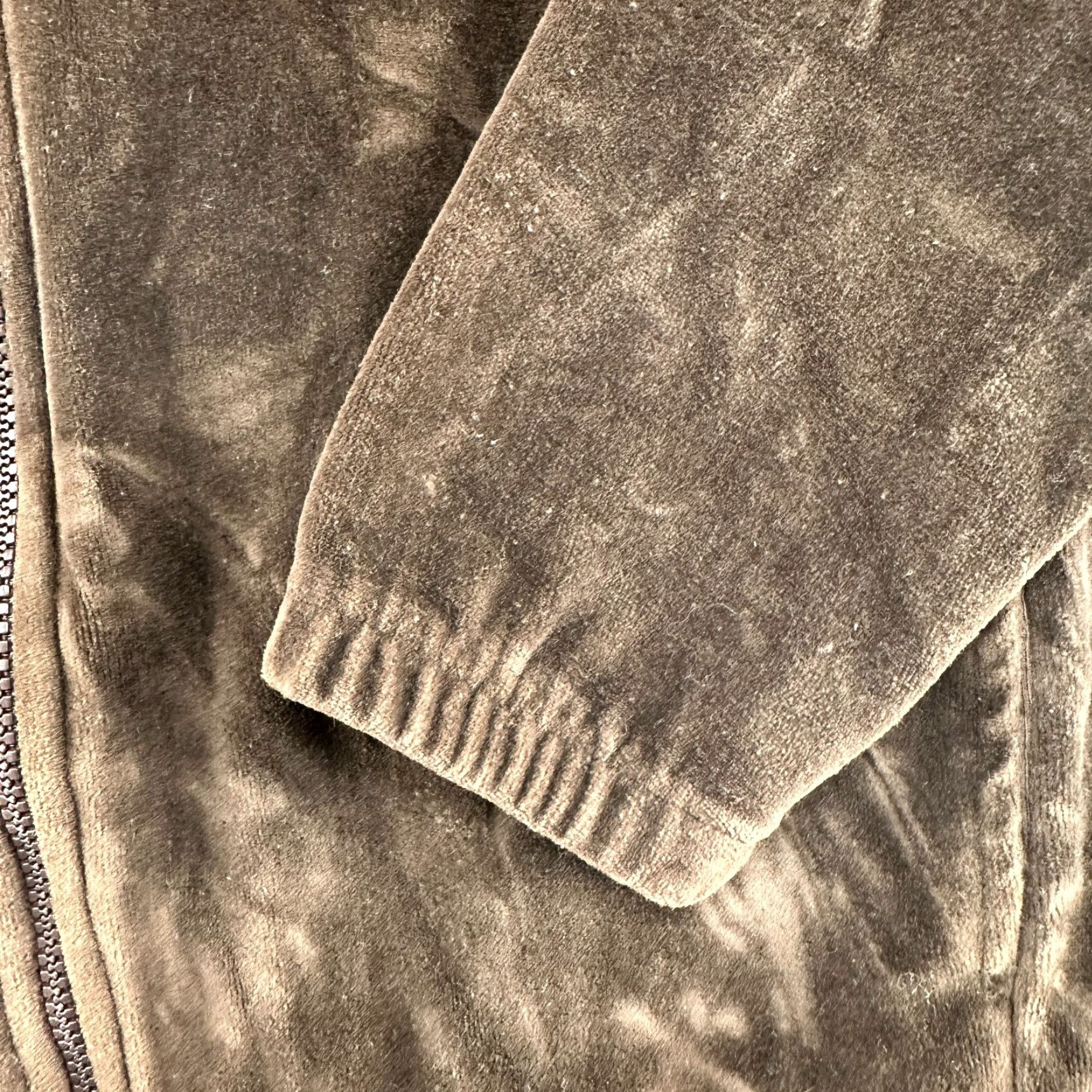 Velour VINTAGE Velour Hoodie Womens Small Brown Velour Velvet Full Zip Jacket USA 90s Size S / US 4 / IT 40 - 6 Thumbnail