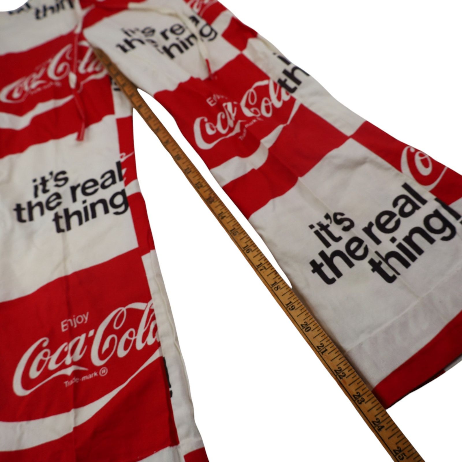 Coca Cola × Vintage VTG Coca Cola All Over Print Draw String Bell Bottom Pants Size 27" / US 4 / IT 40 - 6 Thumbnail