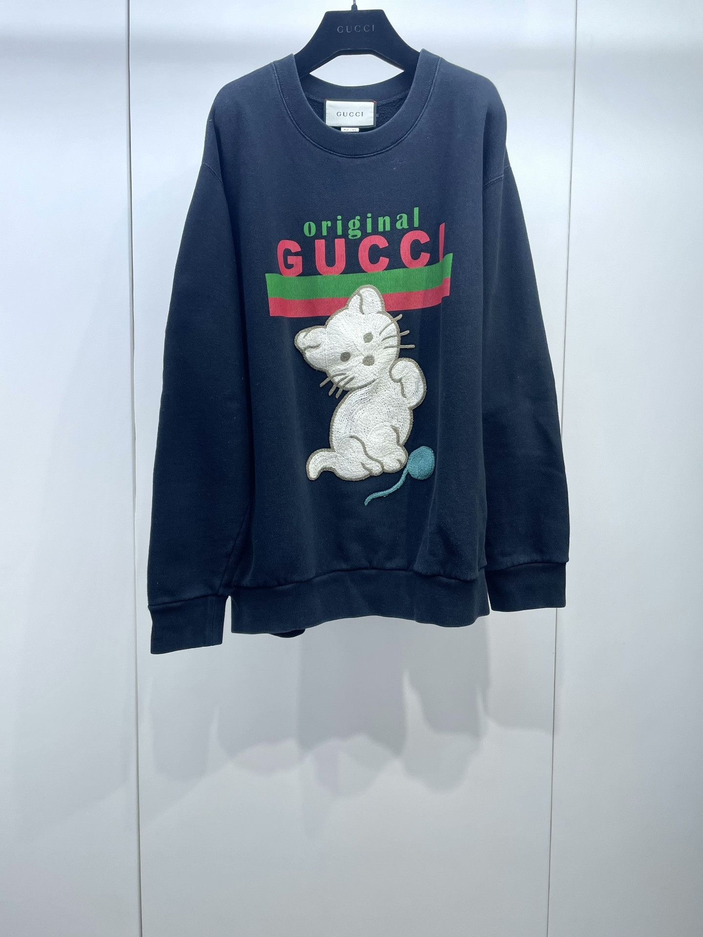 Gucci Gucci Embroidered Cat Navy Sweatshirt Size M / US 6-8 / IT 42-44 - 1 Thumbnail