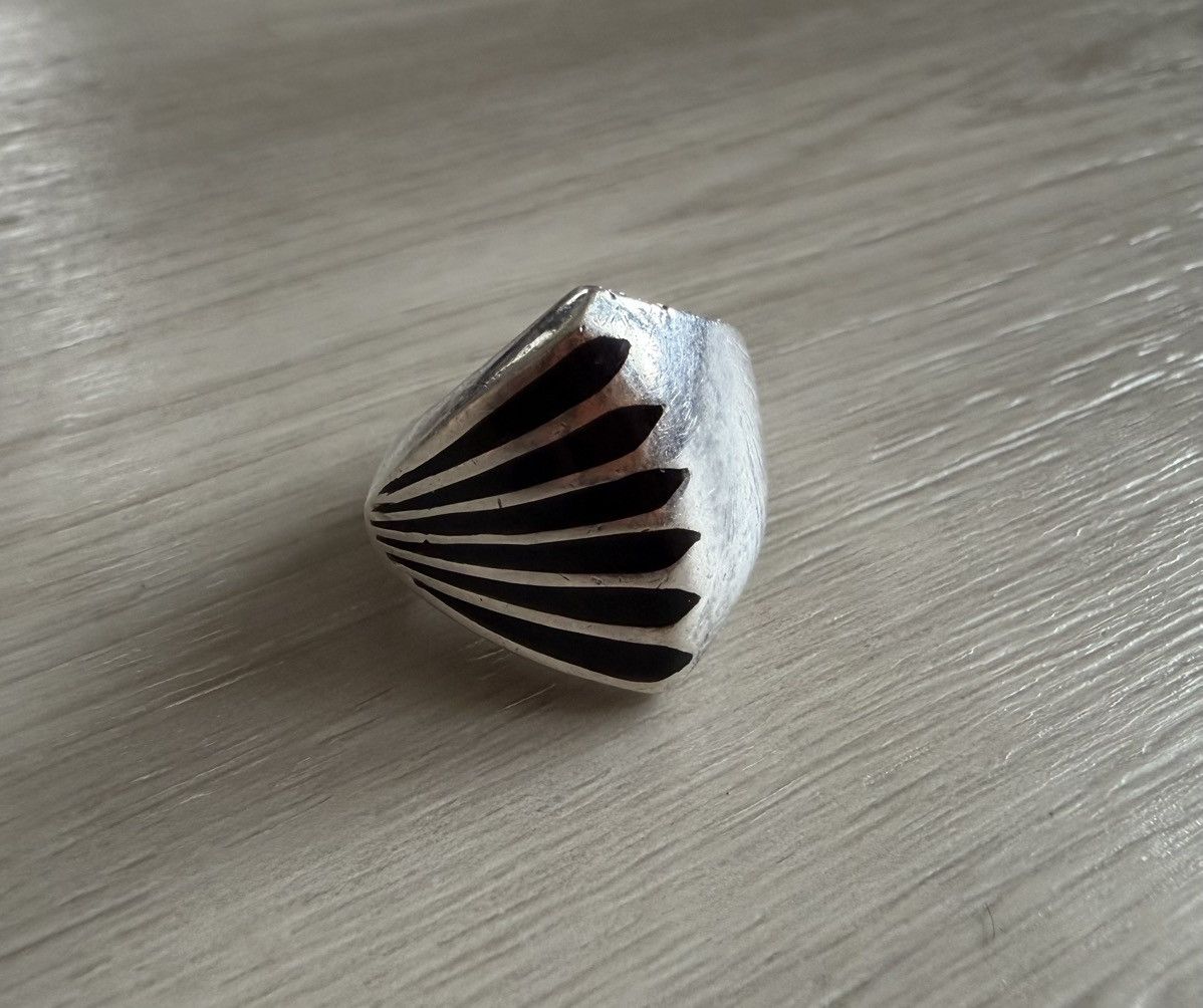 Vintage VTG Mid Century Sterling Silver Taxco Onyx Ring Sz 8.5 Size ONE SIZE - 1 Thumbnail