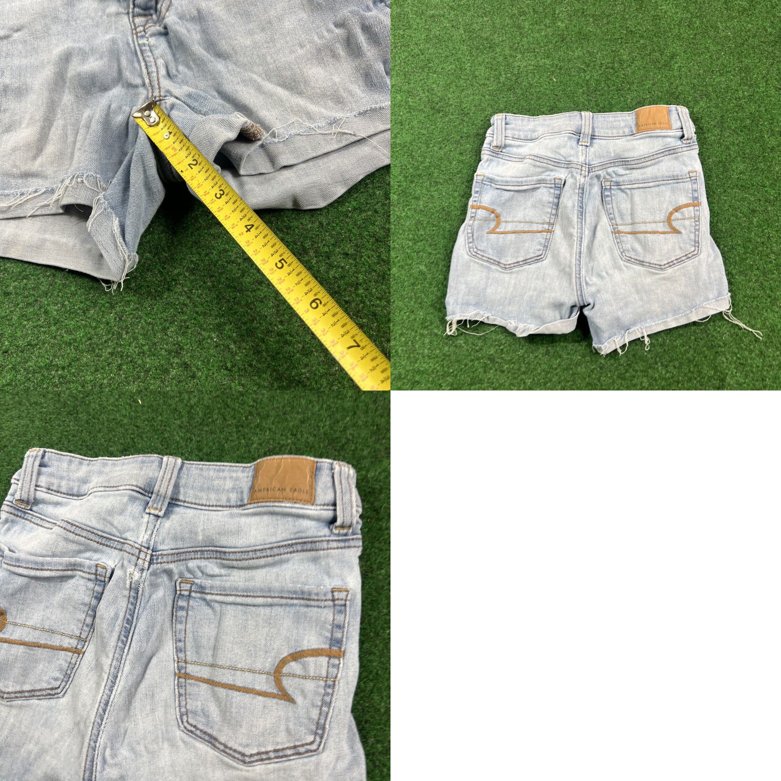 American Eagle Outfitters American Eagle Women Shorts 00 Blue Light Wash Next Level Stretch Cuff Inseam 2" Size 40" / US 18 - 8 Thumbnail