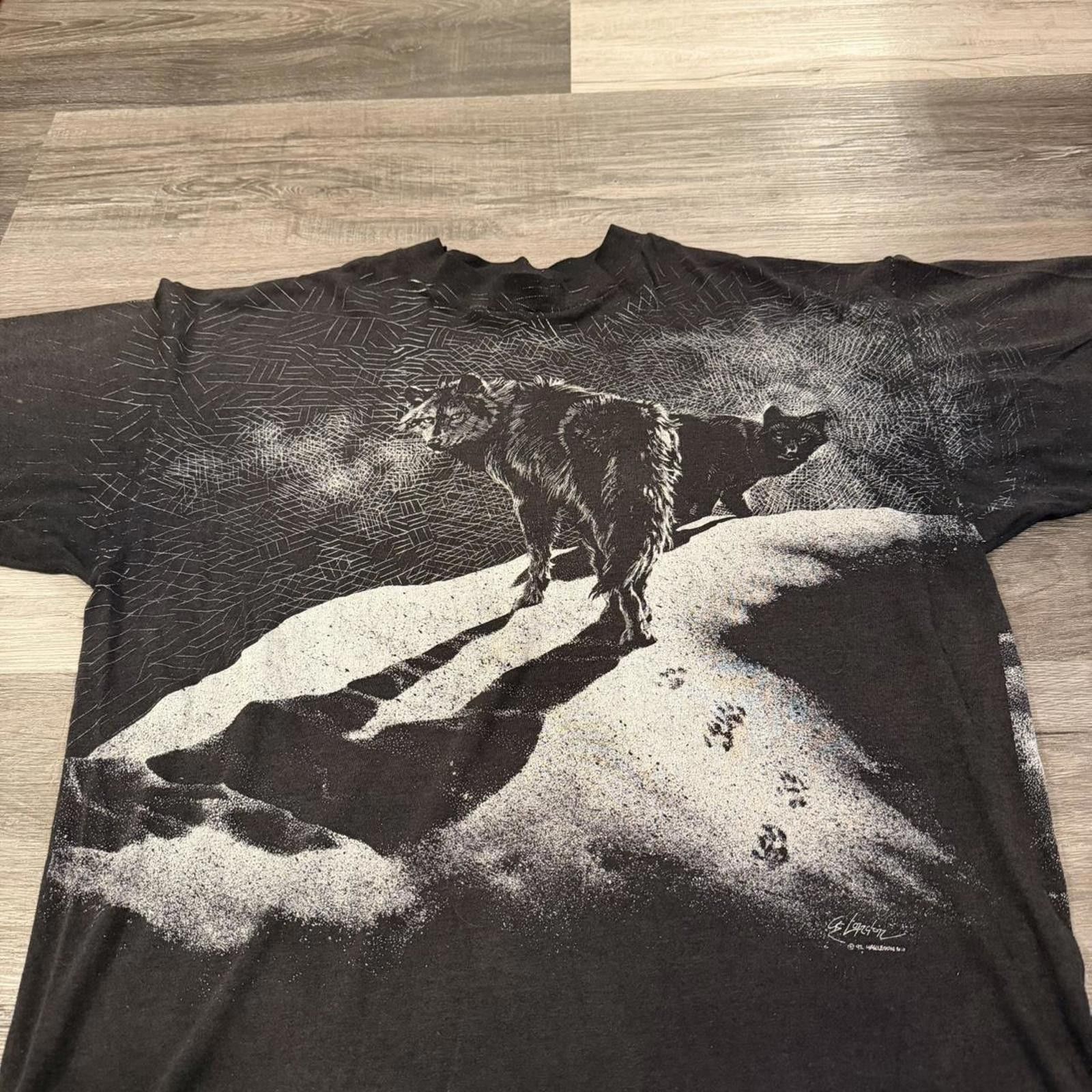 Other vintage wolves wolf pack all over print t shirt 90s XL Size US XL / EU 56 / 4 - 3 Thumbnail
