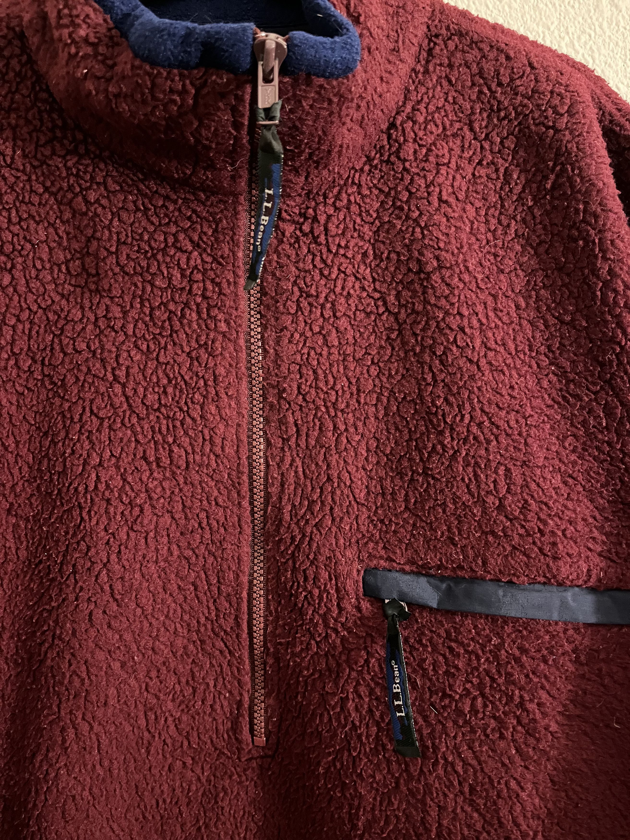 L.L. Bean Vintage L.L. Bean Deep Pile Maroon Fleece Size US S / EU 44-46 / 1 - 4 Thumbnail
