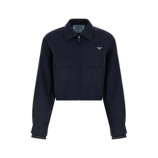 Prada PRADA Blue Cropped Blouson Jacket New & Authentic (Women's s Size S / US 4 / IT 40 - 1 Thumbnail