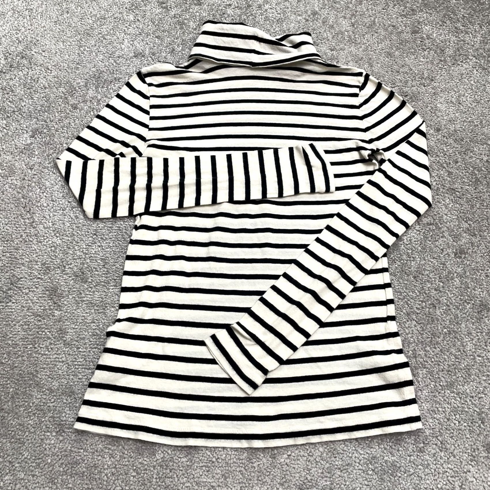 J.Crew J.CREW Womens Turtleneck Shirt XXS Ivory Blue Striped Long Sleeve Lightweight Size XXS / US 00 / IT 34 - 2 Thumbnail