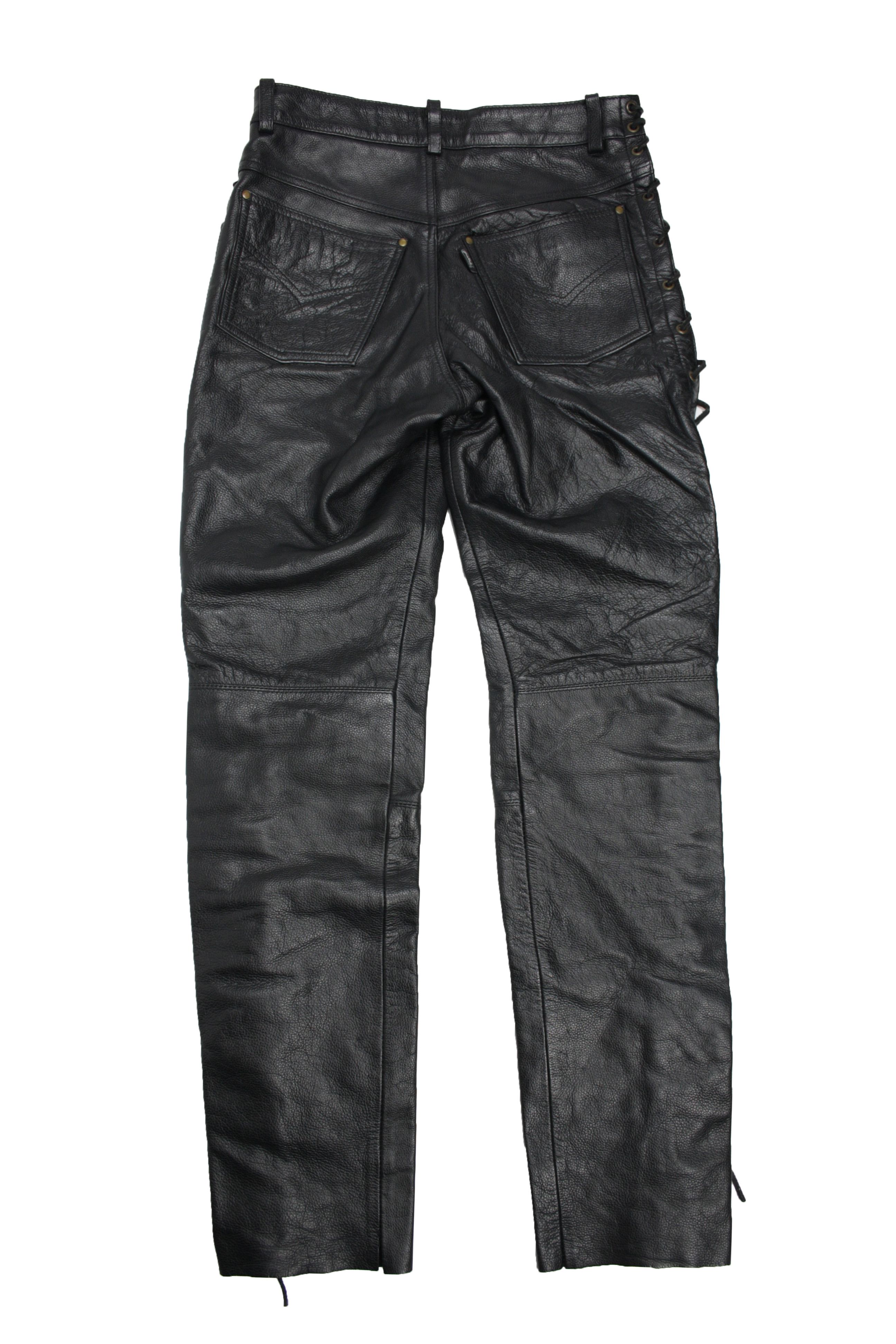 Genuine Leather × Vintage POLO Motorrad Vintage Motorcycle Biker Lace Up Pants Size US 30 / EU 46 - 2 Thumbnail
