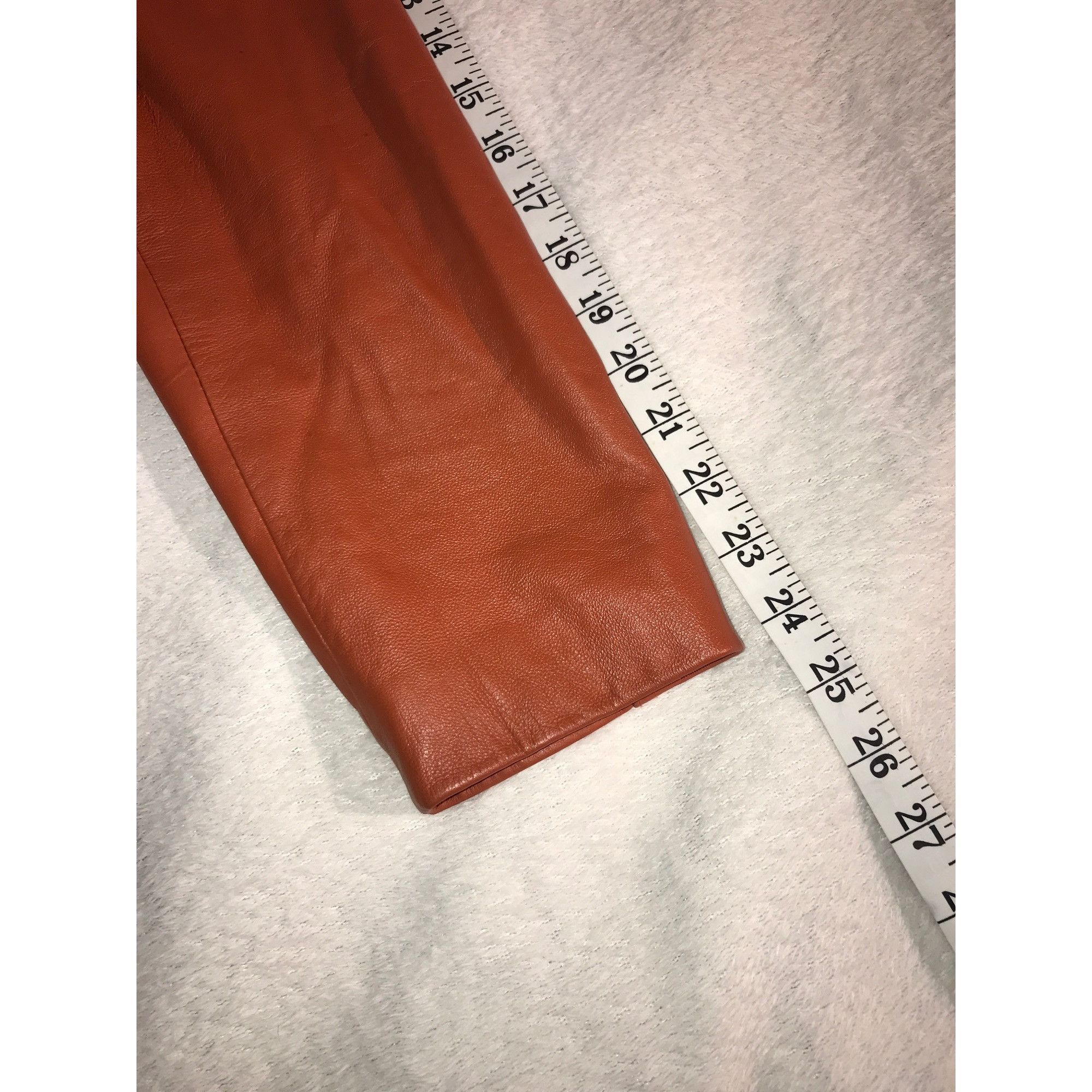 Vintage Valerie Stevens Womens Burnt Orange Leather Moto Jacket Size M / US 6-8 / IT 42-44 - 7 Thumbnail