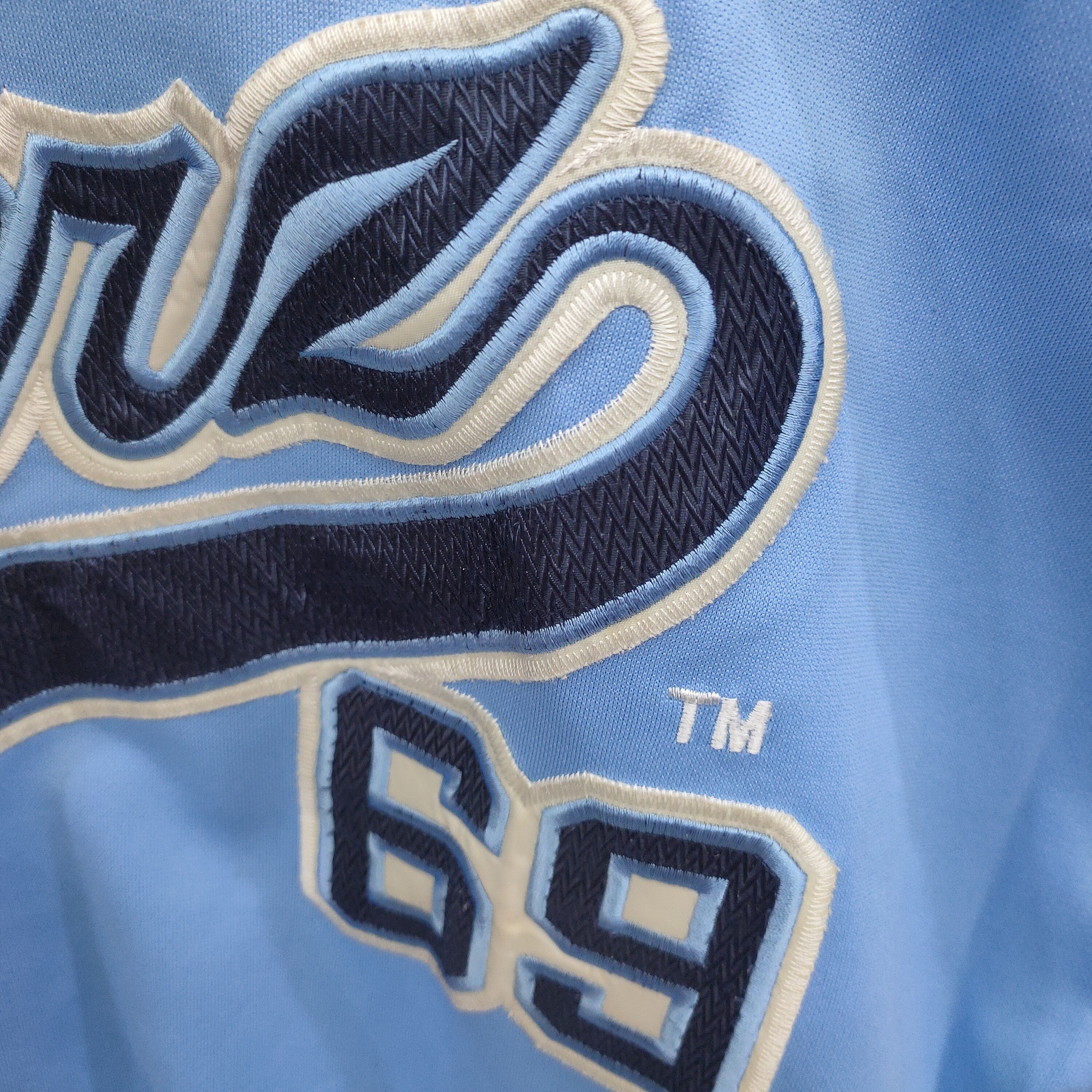 Rap Tees Players 69 Baseball Jersey Hip hop Tee Light Blue Size US XL / EU 56 / 4 - 6 Thumbnail