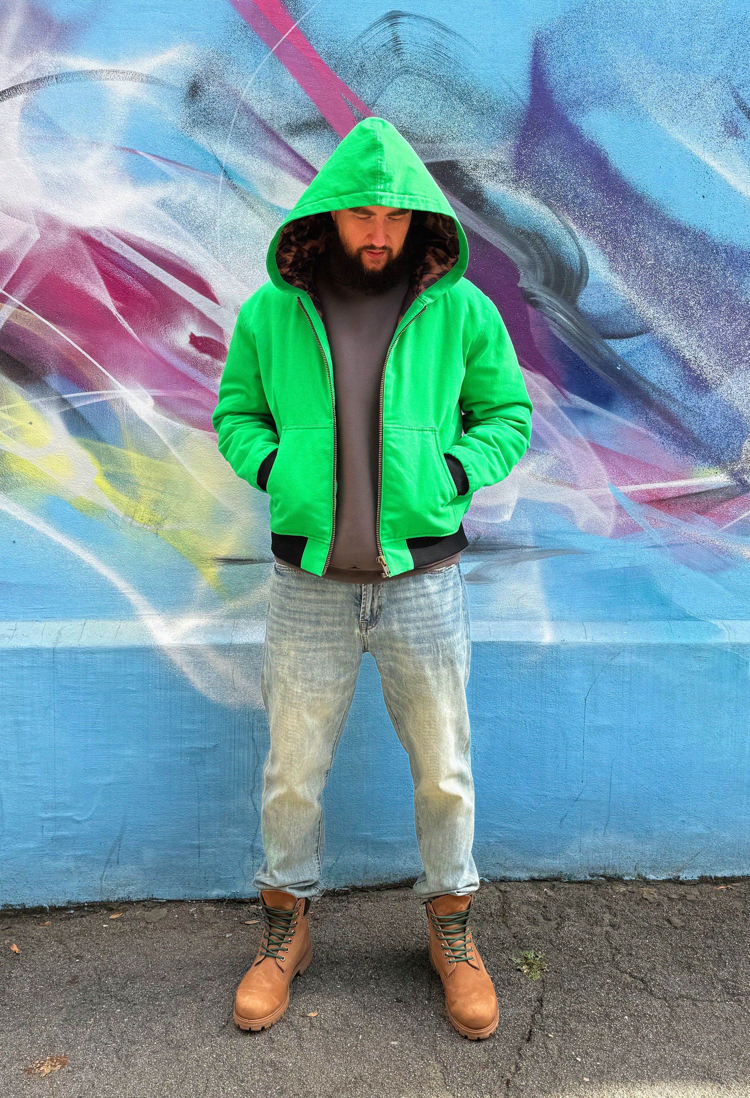Carhartt Suture Studios 16oz. Canvas Hooded Work Jacket Green Leopard Size US S / EU 44-46 / 1 - 11 Thumbnail