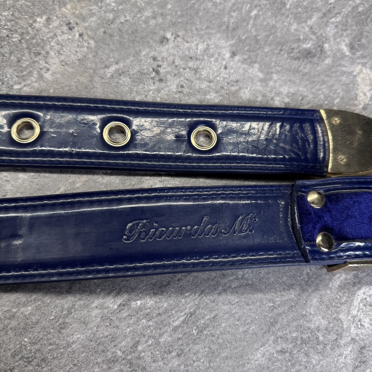Japanese Brand Vintage Belt BB Simon style metal logo y2k velour Size ONE SIZE - 5 Thumbnail