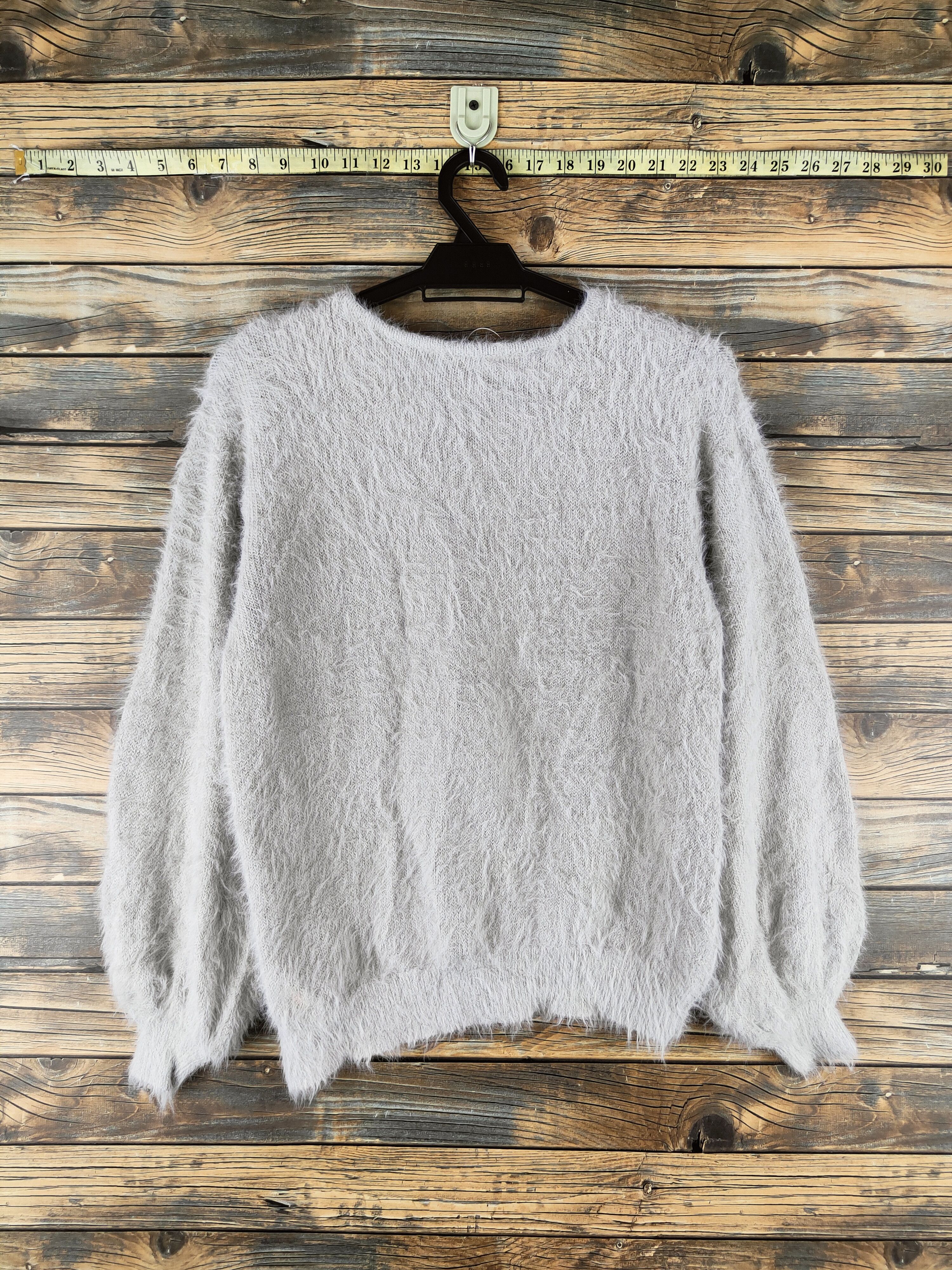 Japanese Brand DL Aix Les Bains Gray shaggy Fur Mohair Knitwear #46-491 Size S / US 4 / IT 40 - 7 Thumbnail