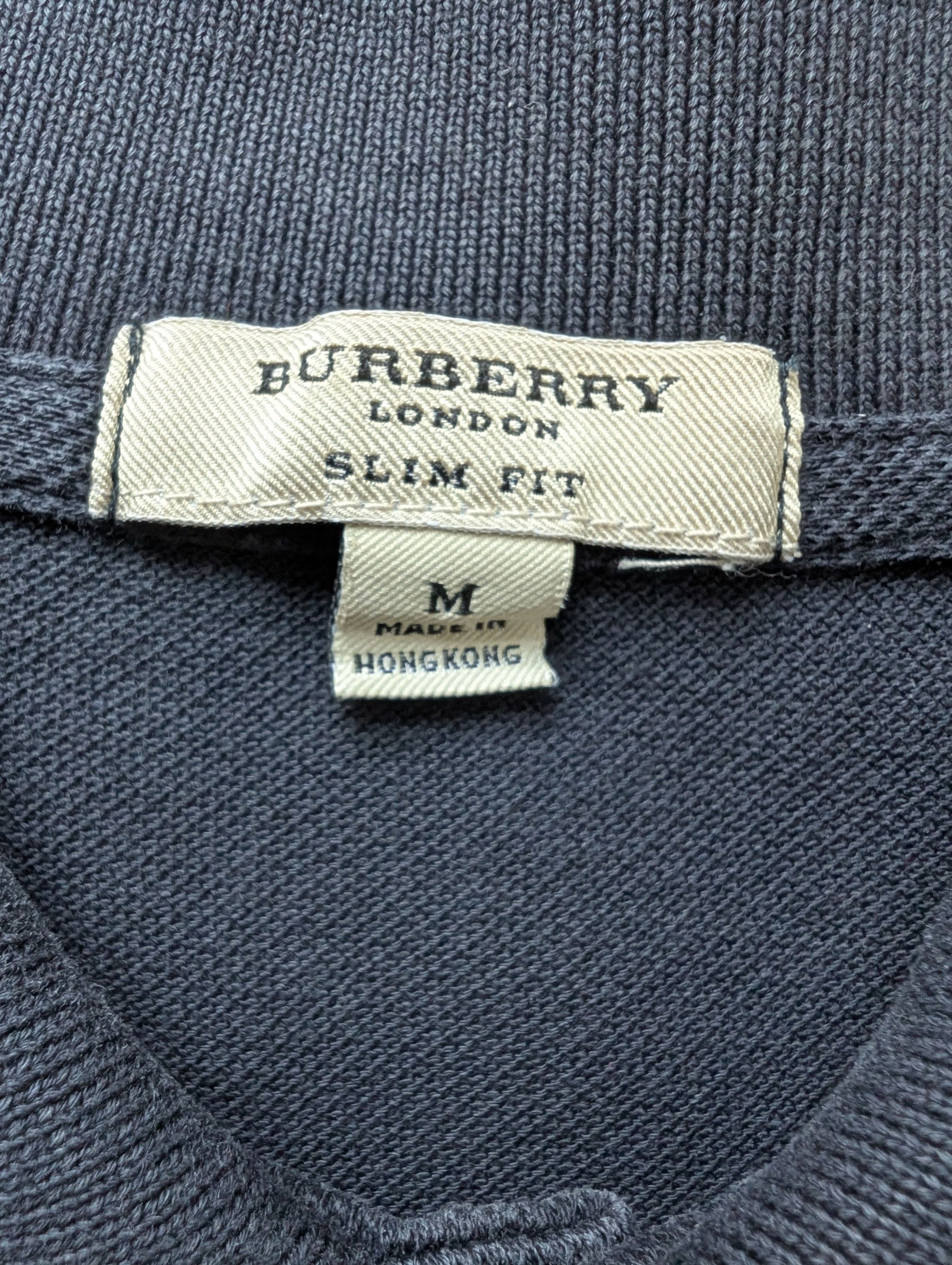Burberry Burberry London Long Sleeve Polo Shirt Navy Cotton Size US M / EU 48-50 / 2 - 3 Thumbnail