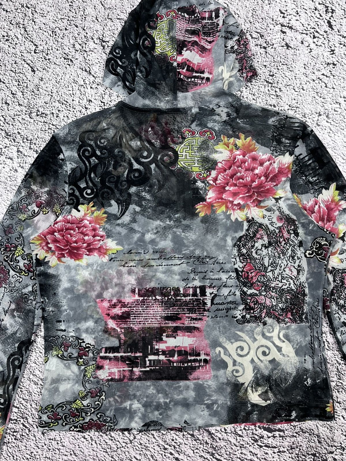 Japanese Brand Vintage Japanese Mesh Japan Asian AOP Zip Up Hoodie Size M / US 6-8 / IT 42-44 - 13 Thumbnail