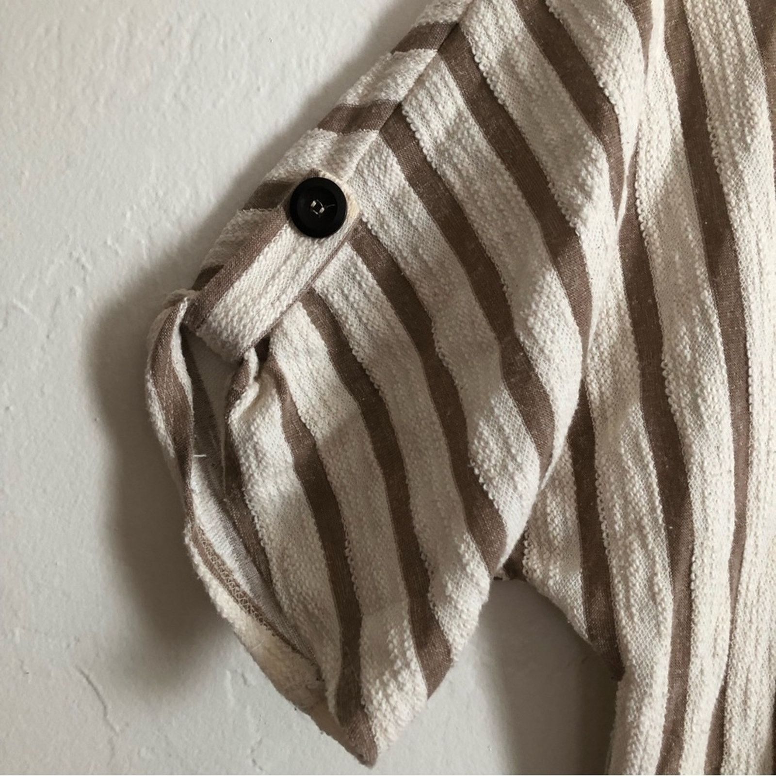 Other Perseption Concept Beach Brown White Striped Hoodie Sweater Size L / US 10 / IT 46 - 3 Thumbnail