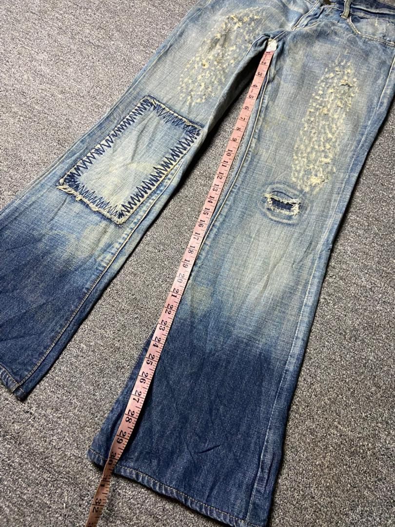Japanese Brand America & First Distressed Patchwork Flared Jeans (157) Size US 30 / EU 46 - 7 Thumbnail