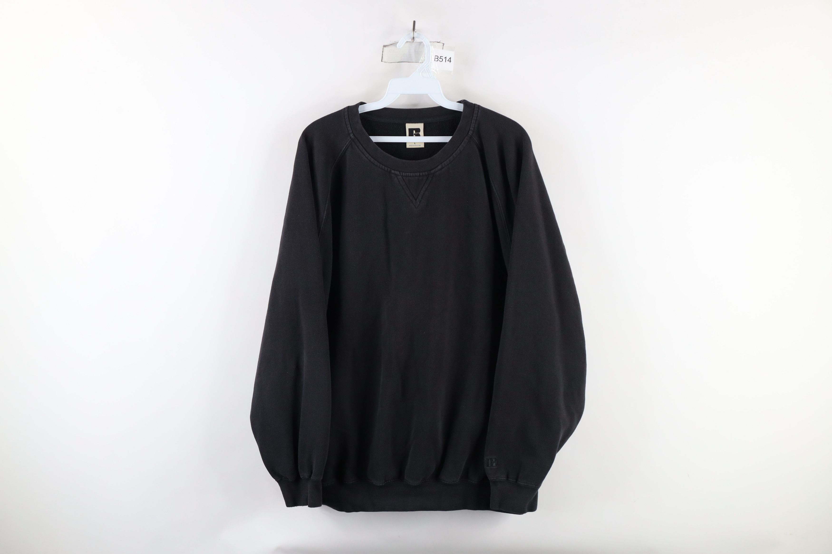 Russell Athletic × Vintage Vintage 90s Russell Athletic Blank Crewneck Sweatshirt Black Size US L / EU 52-54 / 3 - 1 Thumbnail