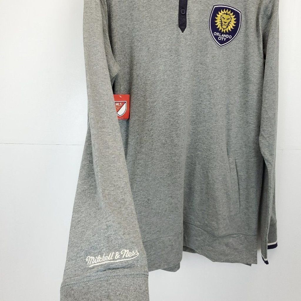 Mitchell & Ness Mitchell & Ness Orlando City SC Long Sleeve Hooded Shirt Size US XL / EU 56 / 4 - 3 Thumbnail