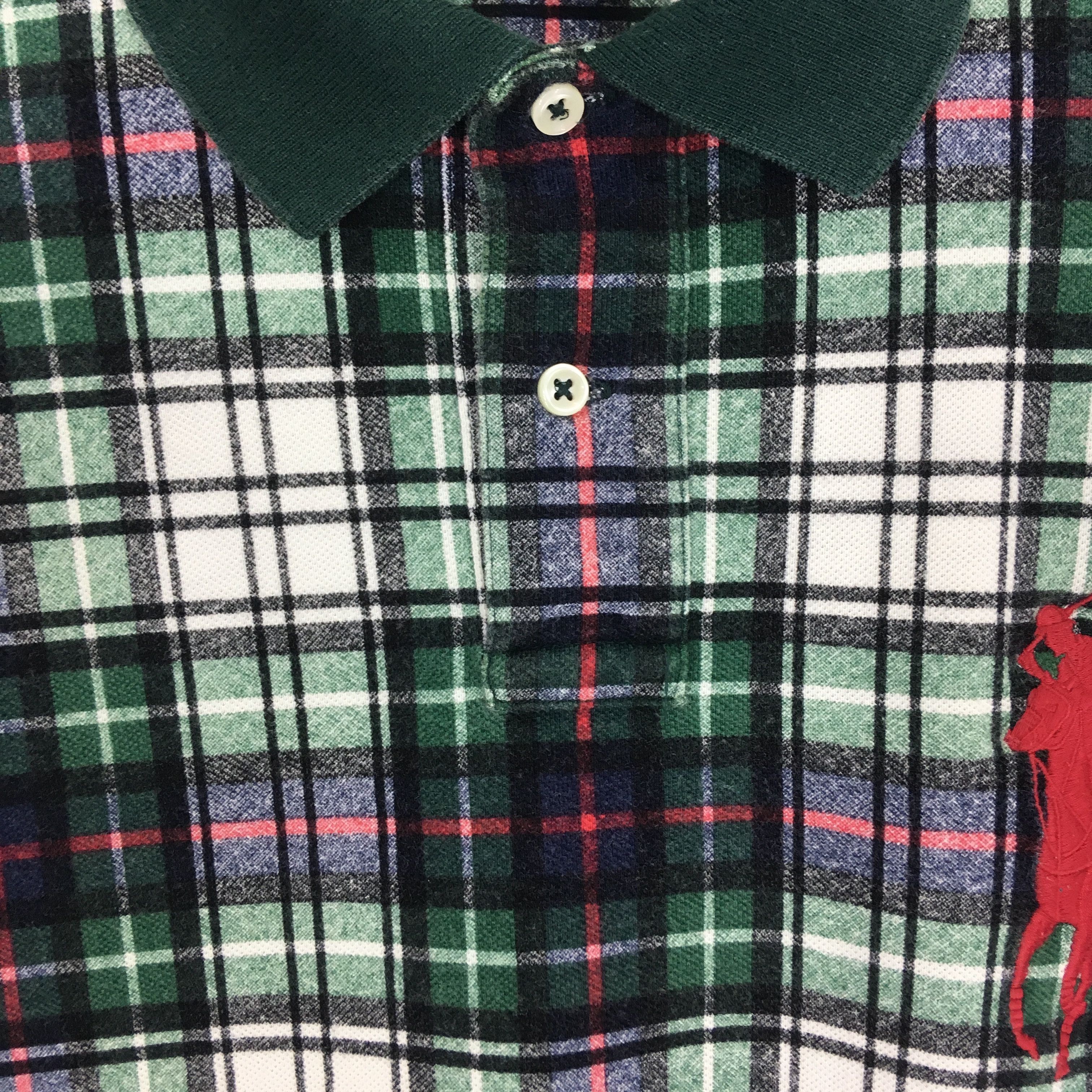 Polo Ralph Lauren Vintage Polo Ralph Lauren Big Pony Checkered Rugby Polo Tee Size US L / EU 52-54 / 3 - 6 Thumbnail