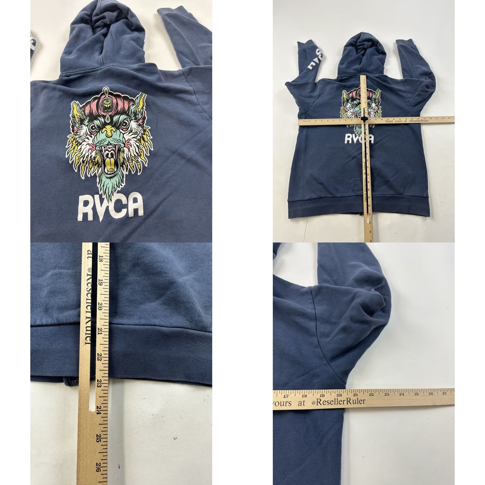 RVCA RVCA Hoodie Sweatshirt Men’s S Blue Full Zip Size US S / EU 44-46 / 1 - 8 Thumbnail