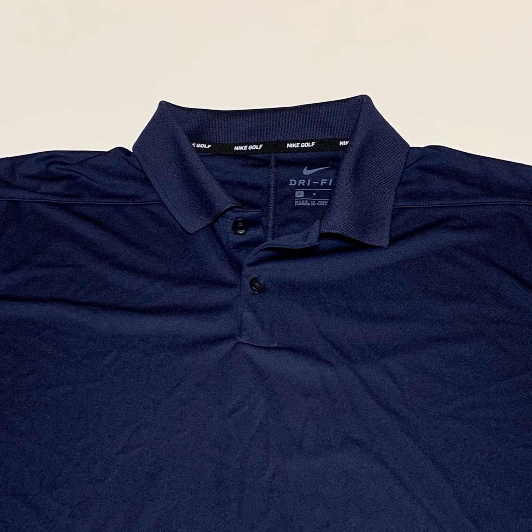Nike Nike Golf Polo Shirt L Blue Dri-Fit Button-Up Short Sleeve Mens Regular Logo 100 % Recycled Polyester Size US L / EU 52-54 / 3 - 2 Thumbnail