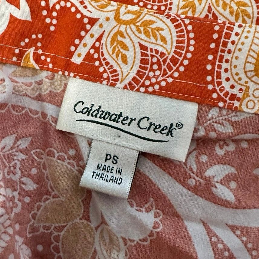 Coldwater Creek coldwater creak orange white paisley floral button up shirt Size S / US 4 / IT 40 - 3 Thumbnail
