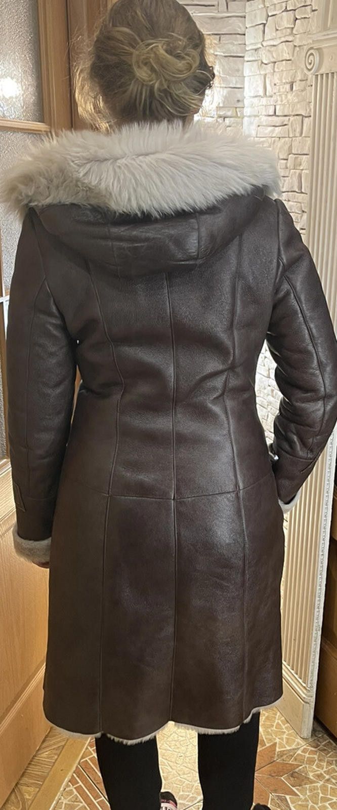 Toyo Enterprises TOTO Sheepskin Shearling Leather Zipped Hooded Coat Sz S/M Size S / US 4 / IT 40 - 10 Thumbnail
