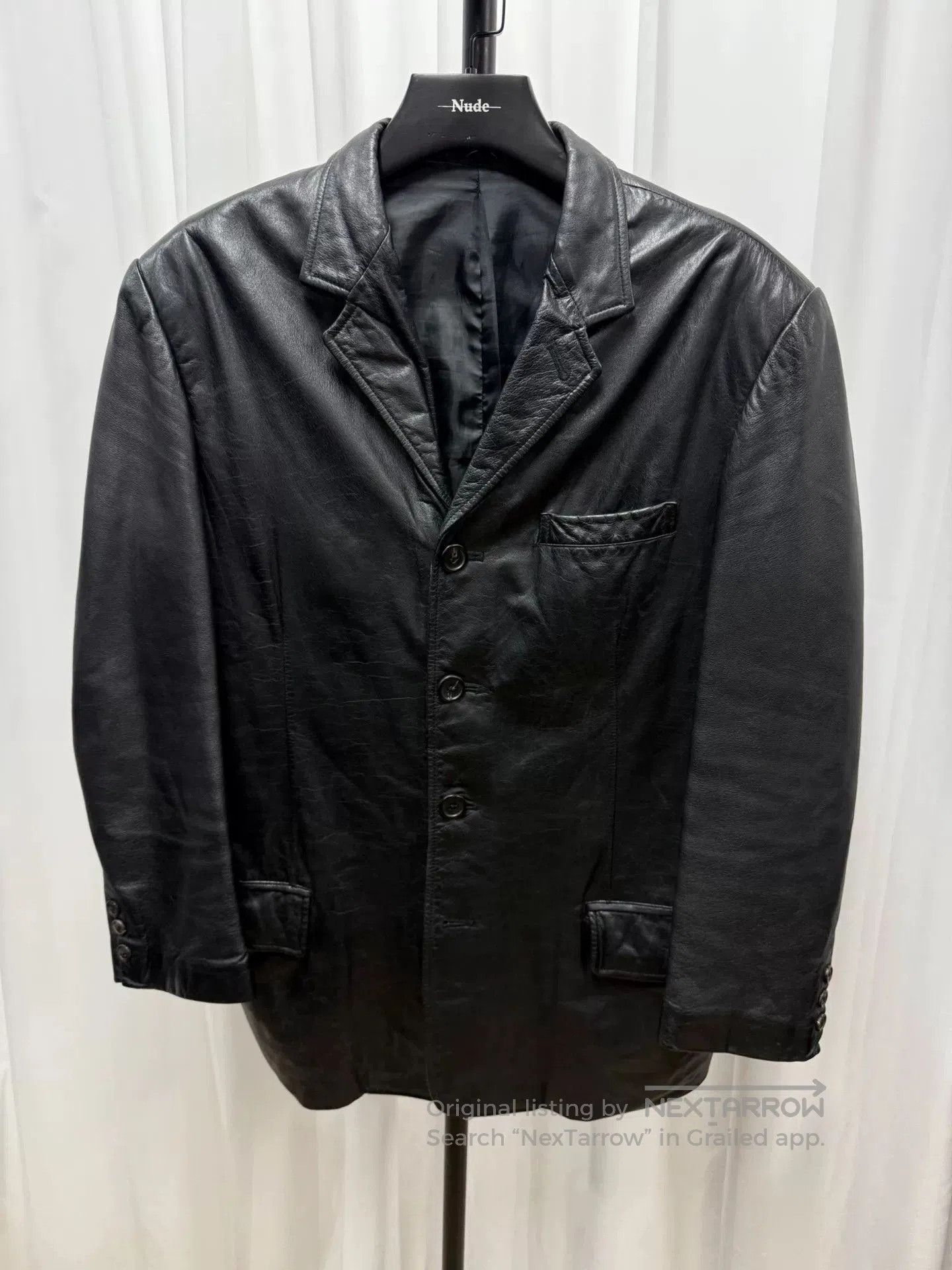 Yohji Yamamoto yohji yamamoto men's oversized leather jacket. Size US L / EU 52-54 / 3 - 1 Thumbnail