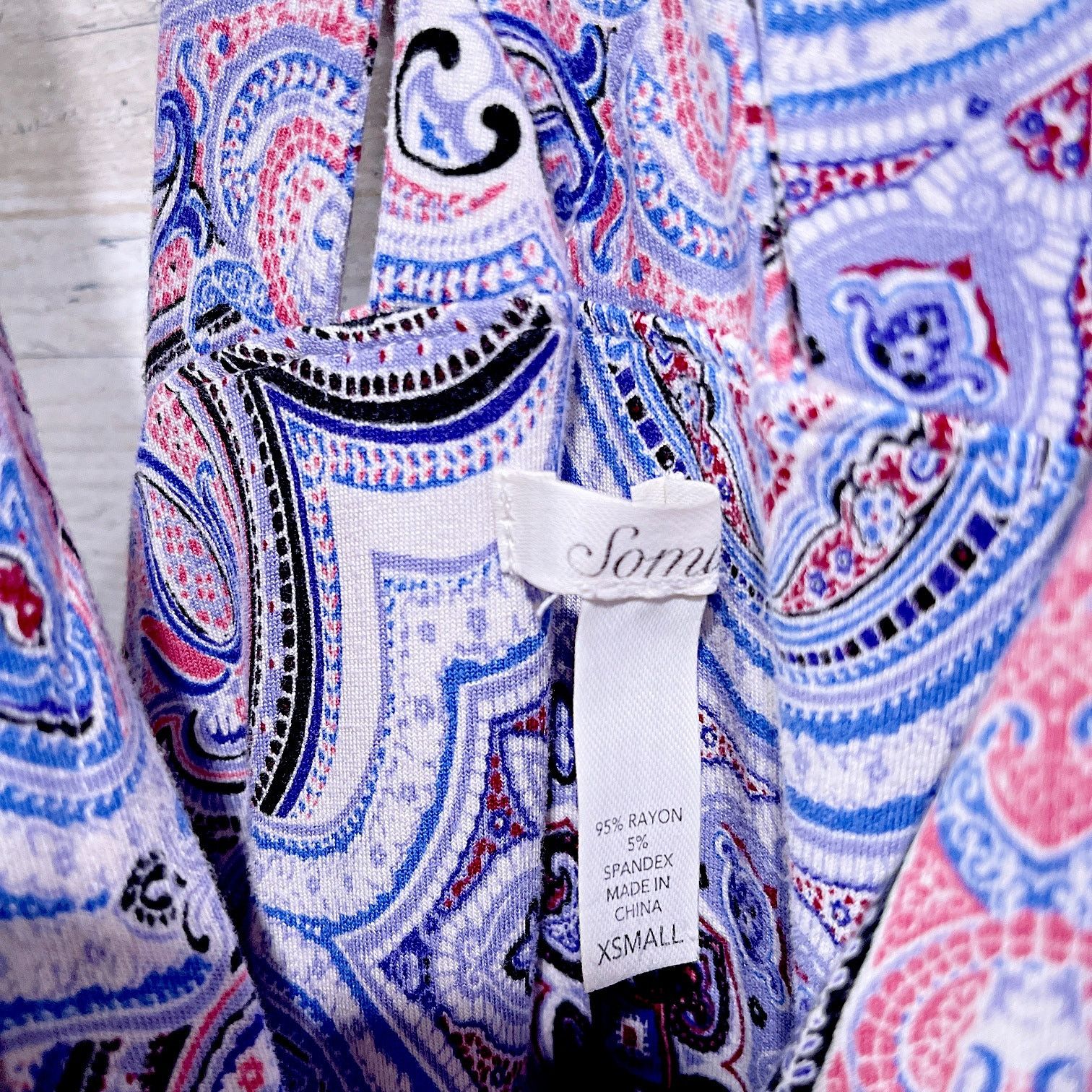 Other Soma Cross Back Scarf Hem Midi Dress Blue Paisley Womens XS Size XS / US 0-2 / IT 36-38 - 5 Thumbnail