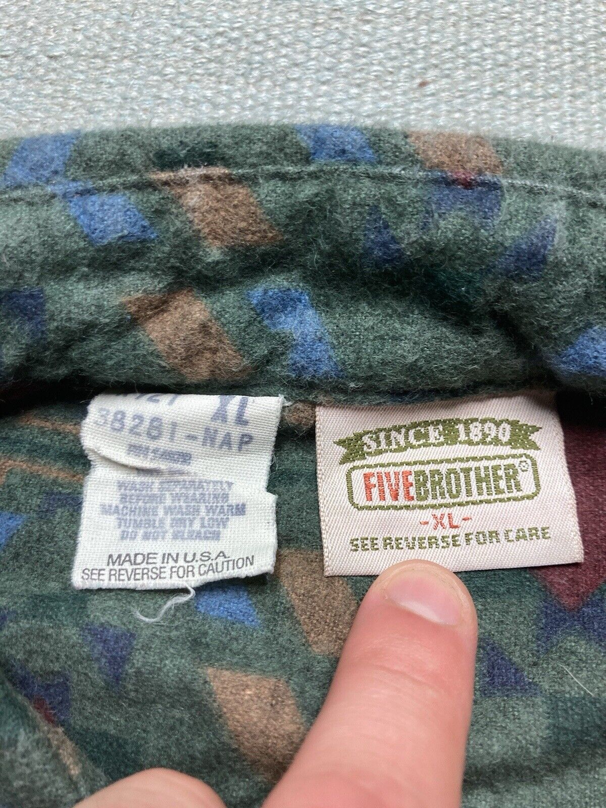 FiveBrother × Vintage five brother flannel shirt brushed cotton chamois aztec XL Size US XL / EU 56 / 4 - 3 Thumbnail