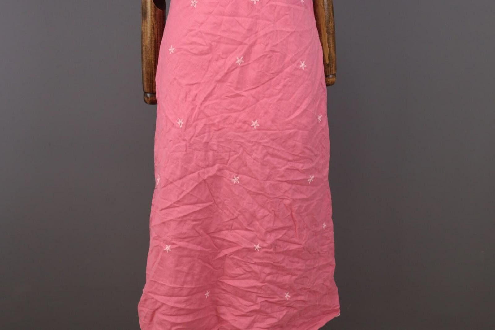 Designer Pachamama Pink Printed Spaghetti Linen Summer Dress Size 3 Size M / US 6-8 / IT 42-44 - 3 Thumbnail