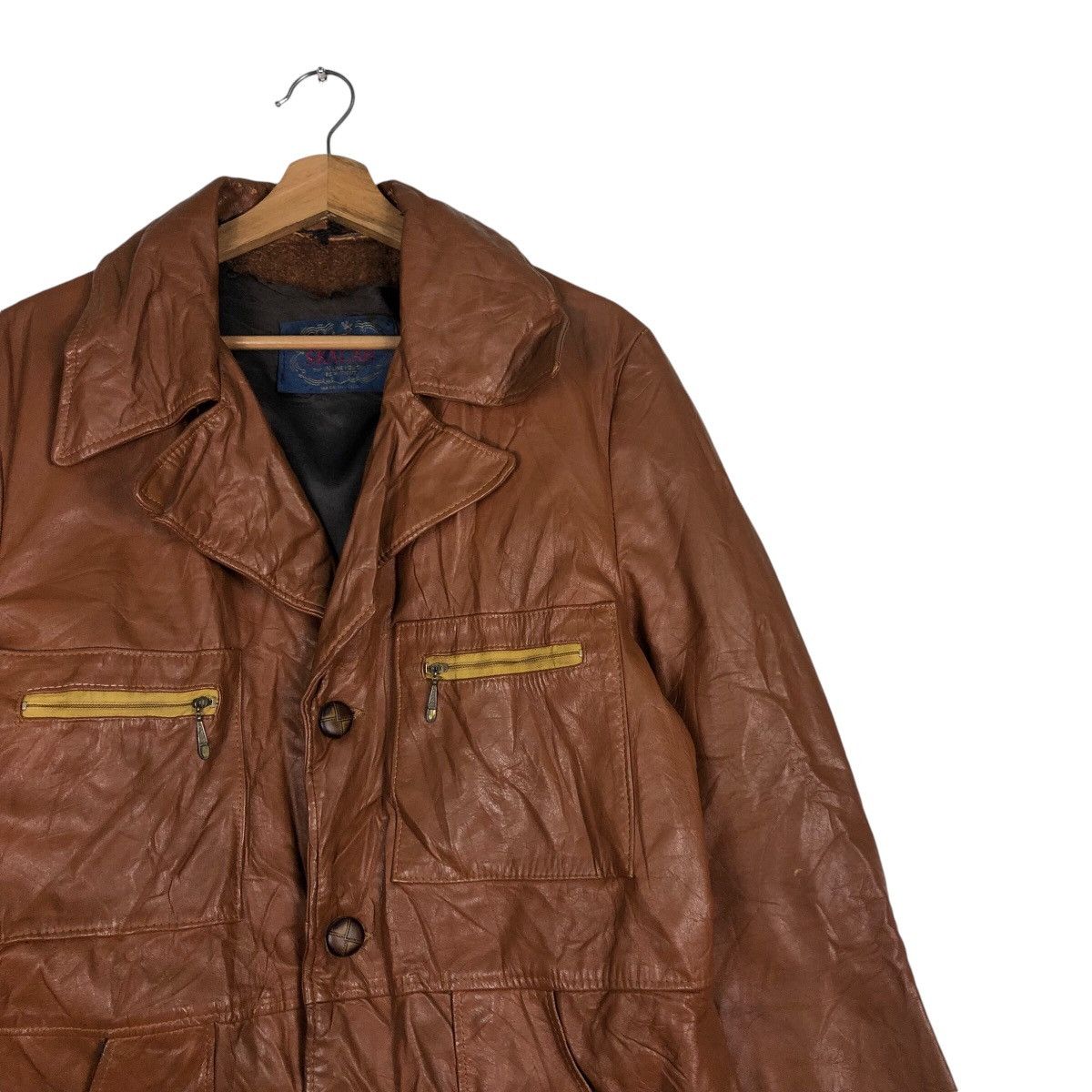 Toyo Enterprises 📌Vintage Biker Leather Jacket Skalar Made in Usa Blanket Size US M / EU 48-50 / 2 - 7 Thumbnail