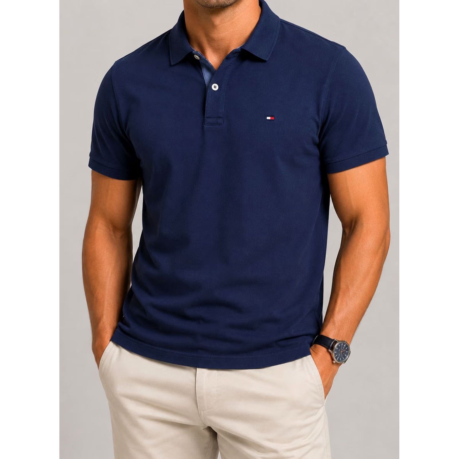 Tommy Hilfiger Tommy Hilfiger Polo Shirt Men's XL Blue Slim Fit Pique Logo Condition Size US XL / EU 56 / 4 - 2 Thumbnail