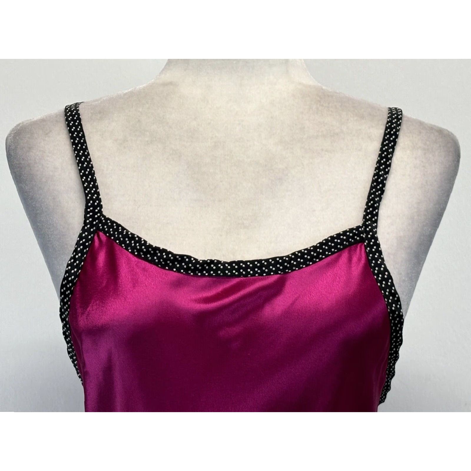 Vintage Vtg Val Mode Lingerie Nightgown Short Sleeveless Sexy Sz Small Fuchsia Size 28" / US 6 / IT 42 - 5 Thumbnail