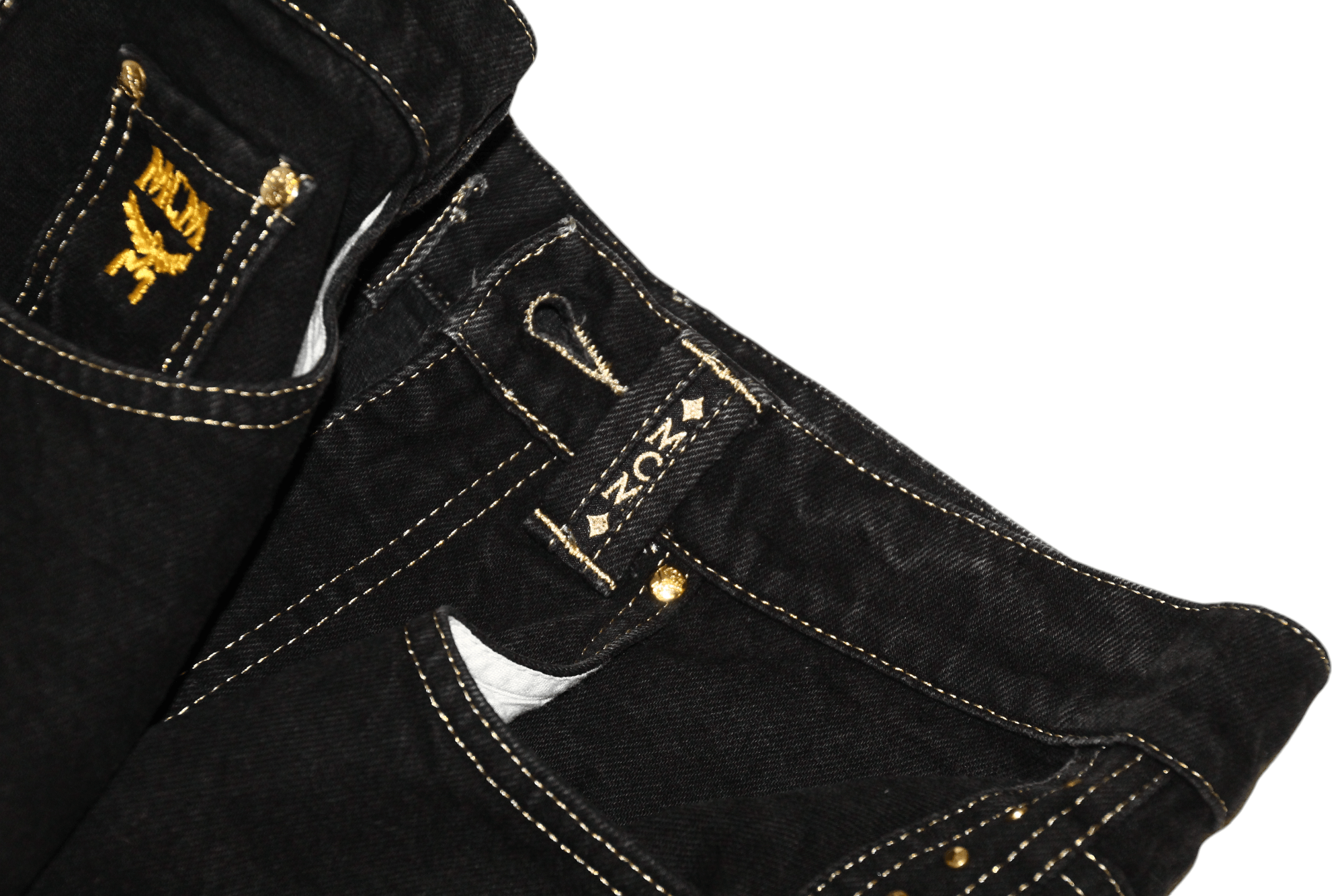 MCM RARE🔥90's MCM Studded Gold Taper Baggy Jeans Size US 32 / EU 48 - 16 Thumbnail