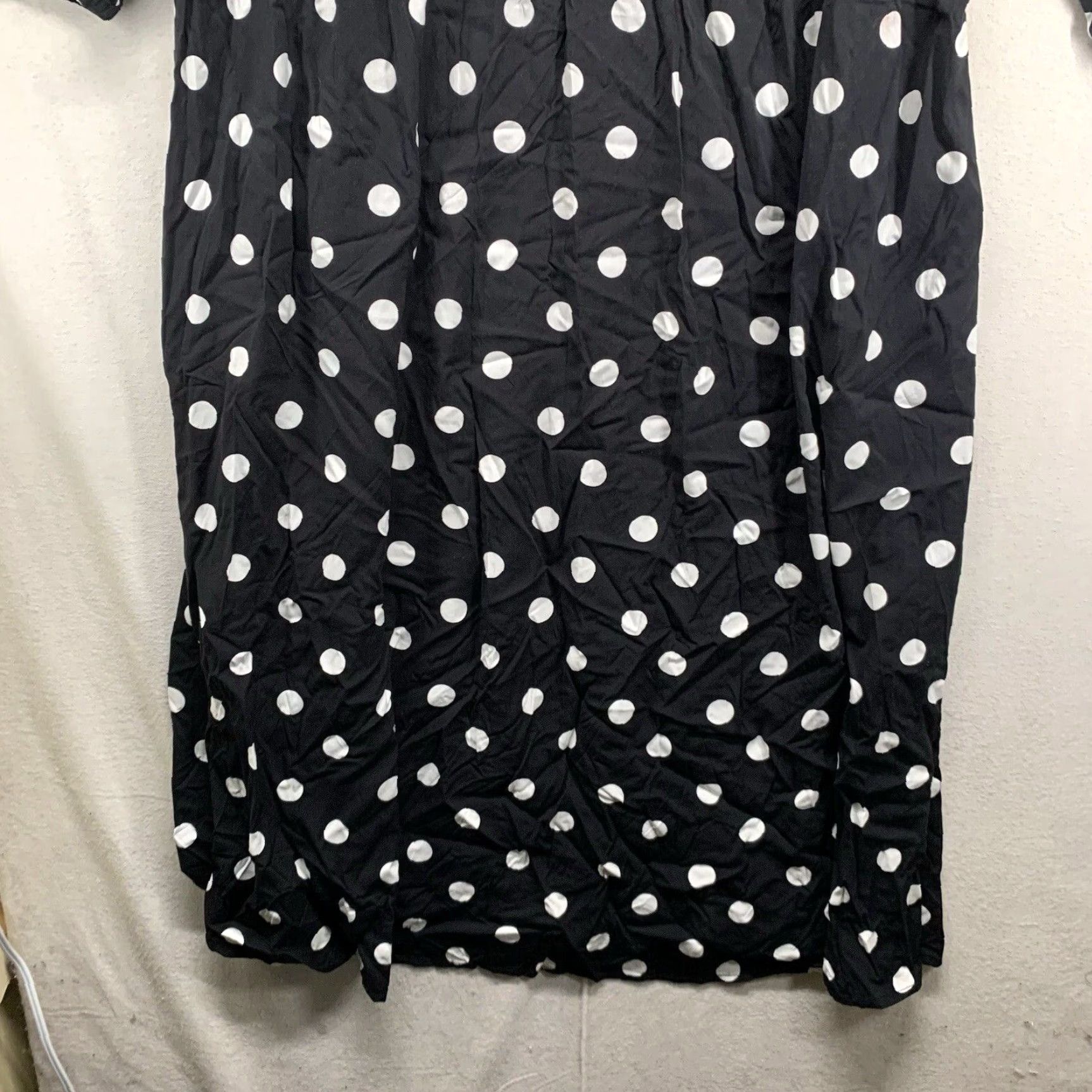 Vintage VINTAGE Women's Plus Size Dress 2XL Black Polka Dot Rayon Spandex Maxi A-Line Casual Party Size XXL / US 16-18 / IT 52-54 - 6 Thumbnail