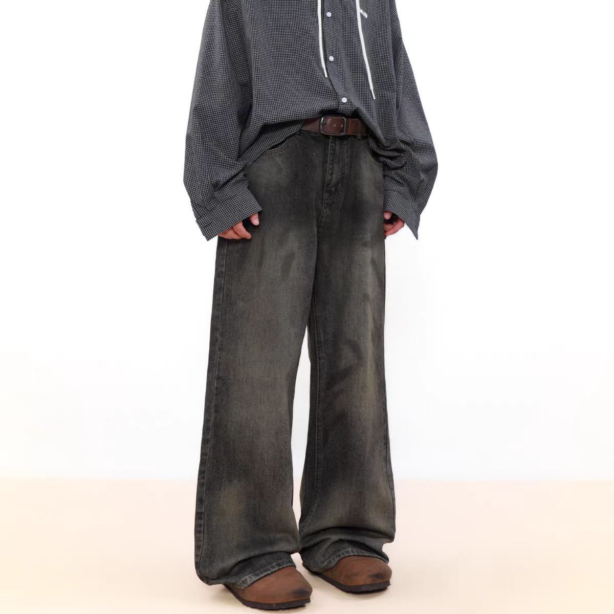 Japanese Brand × Jean Washed and distressed high street straight leg jeans Size US 33 - 2 Thumbnail
