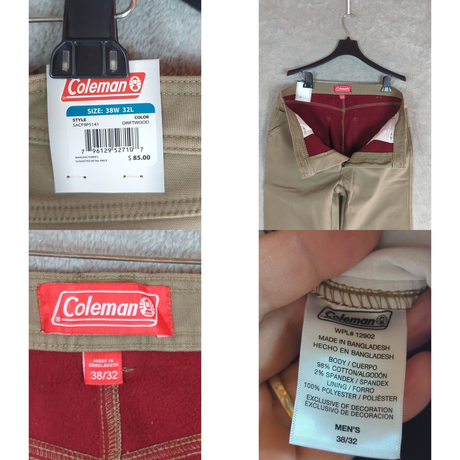 Vintage Coleman Pants Carpenter Fleece Lined 38 Regular Men Copper Canvas 32 Inseam NWT Adjustable Stretch Dress Casual Outdoors Size US 38 / EU 54 - 9 Thumbnail