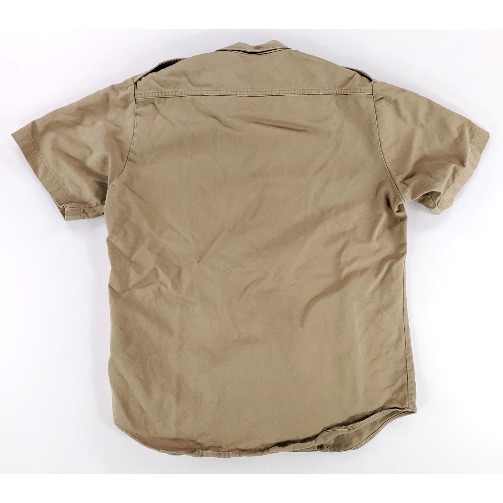 Vintage US Army VTG Khaki 1/4 Sleeve Button-Up Shirt Utility Short Sleeve Mens M Beige Military Shirt Mens M Size US M / EU 48-50 / 2 - 4 Thumbnail