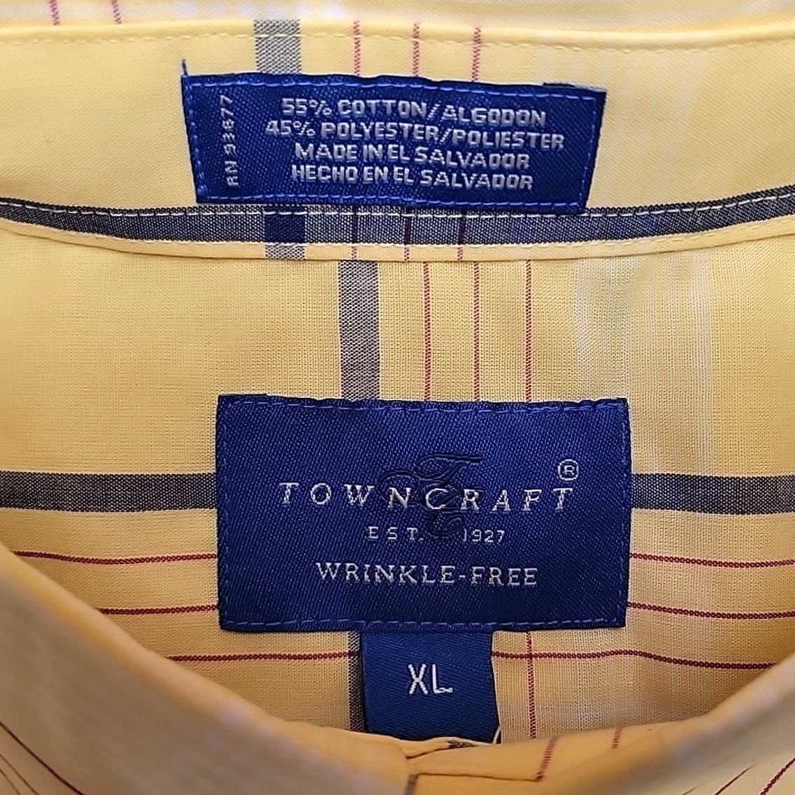Vintage VINTAGE Towncraft Shirt Mens XL Yellow Plaid Button-Up Short Sleeve Casual Size US XL / EU 56 / 4 - 5 Thumbnail