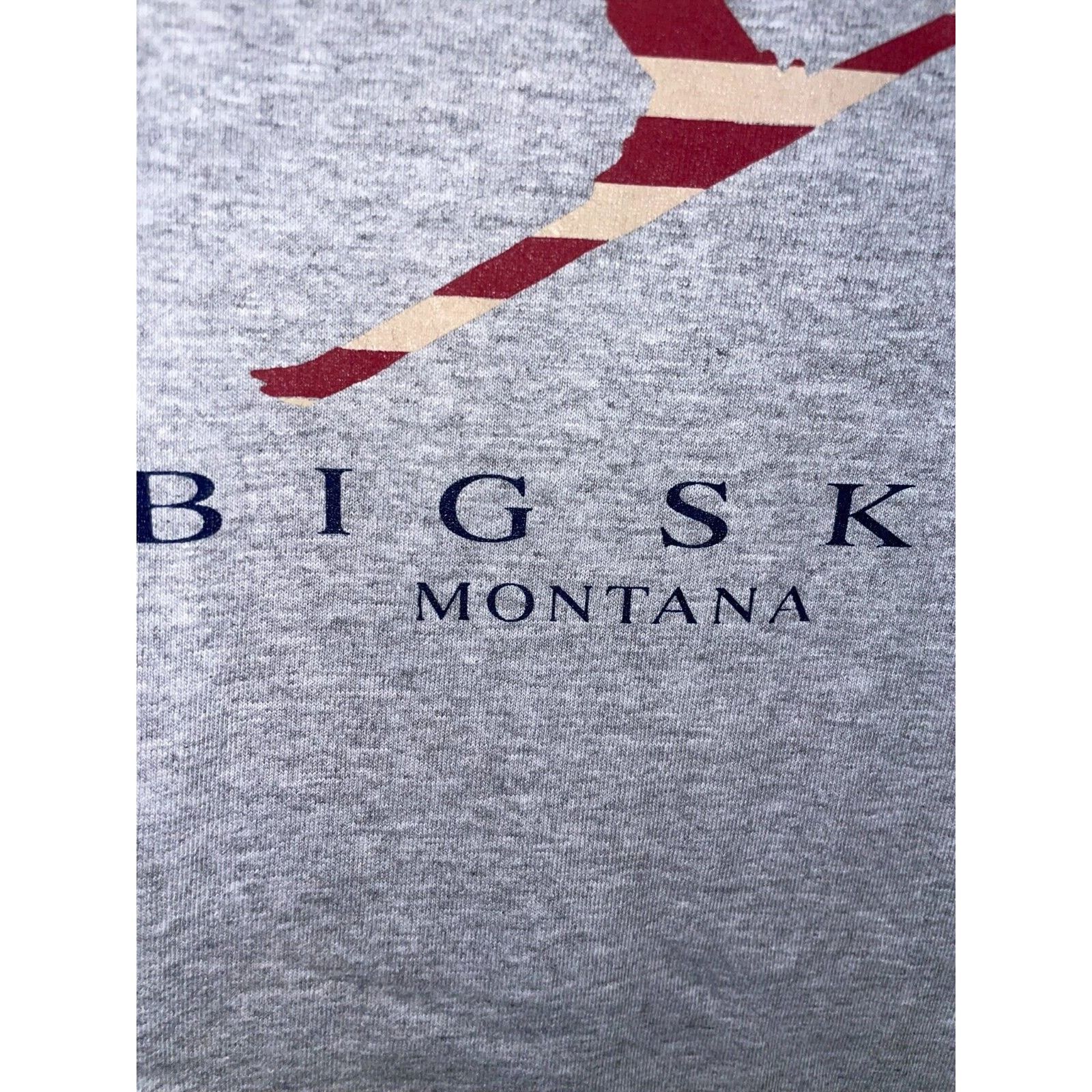 Jerzees Vintage Big Sky Shirt USA Ski Star Skier Gray Tee 90s Large Size US L / EU 52-54 / 3 - 4 Thumbnail