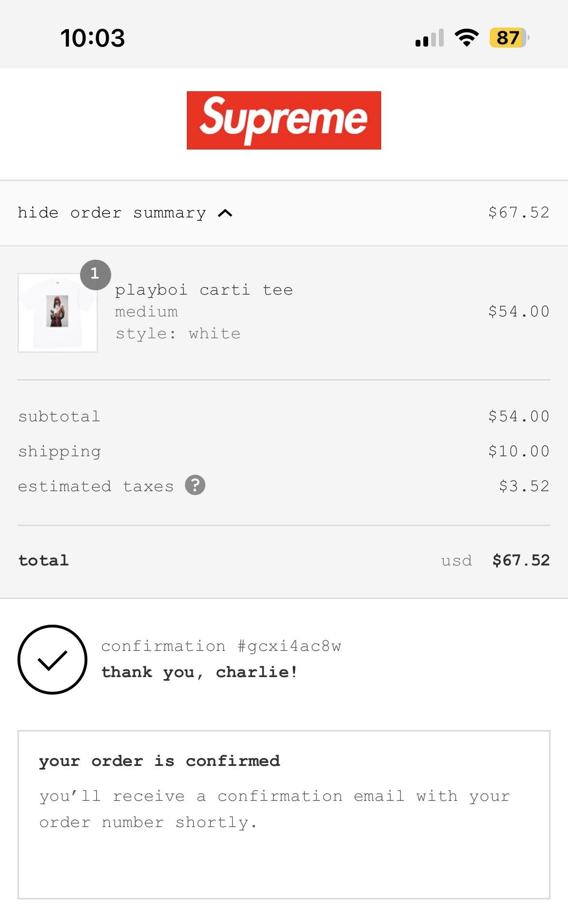 Supreme Playboy Carti Picture Tee Size US M / EU 48-50 / 2 - 5 Thumbnail