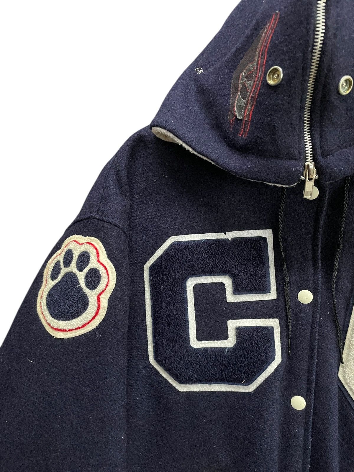 Delong Rare Design Vintage Brand Delong Wool Hoodie Varsity 1980s Size US L / EU 52-54 / 3 - 5 Thumbnail