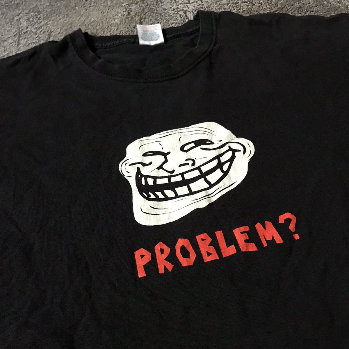 Vintage Vintage Y2K Troll Face Graphic Tee Streetwear Black Faded XL Size US XL / EU 56 / 4 - 4 Thumbnail