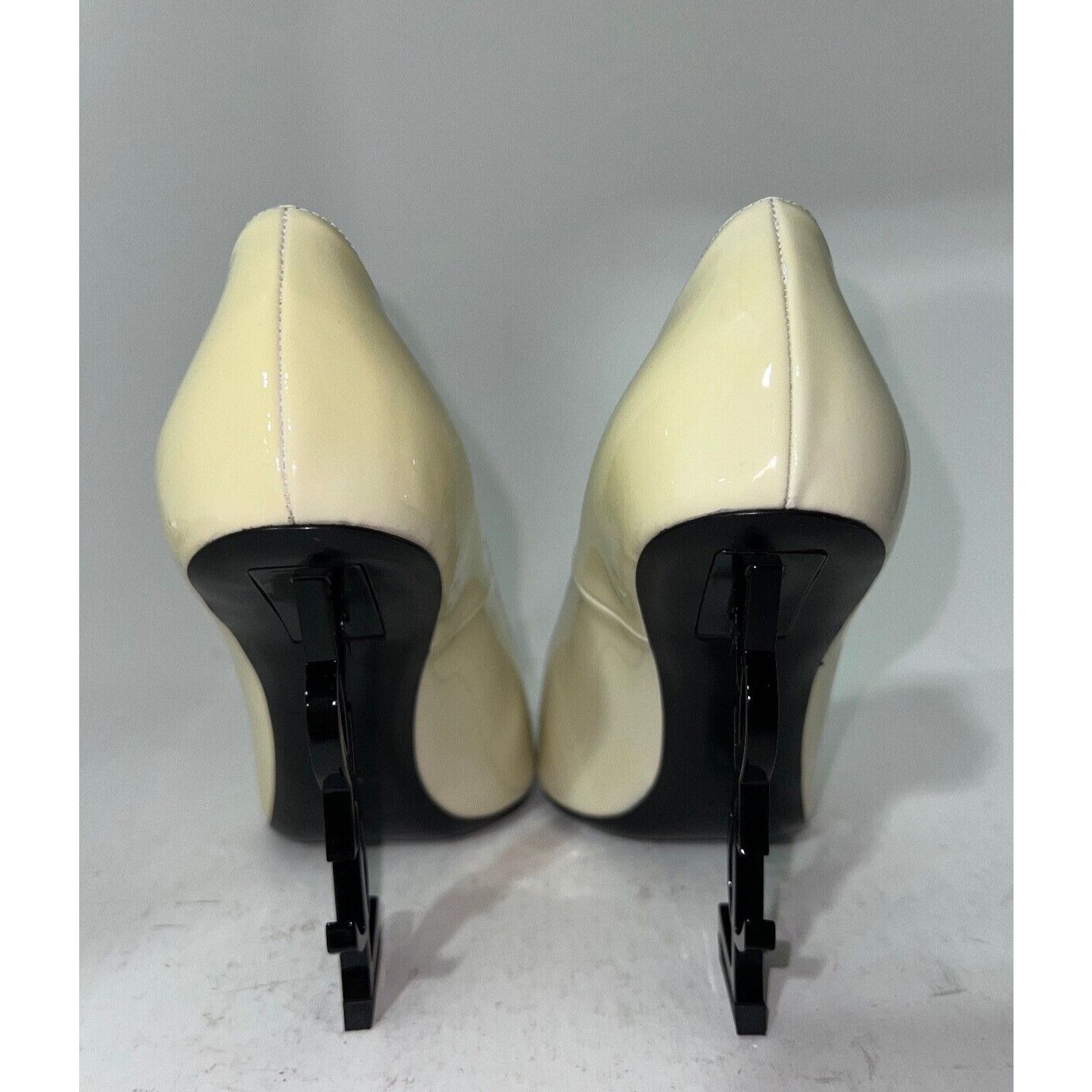 Yves Saint Laurent YSL Logo Opyum Opium 110 Neutro Patent Heel Pump 37.5 Size US 7.5 / IT 37.5 - 9 Thumbnail