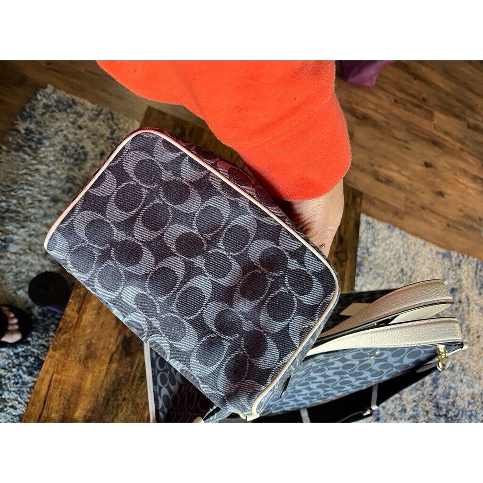 Coach Coach Dempsey 40" Tote Bag + Makeup Case in Denim Multi NWT Size ONE SIZE - 7 Thumbnail