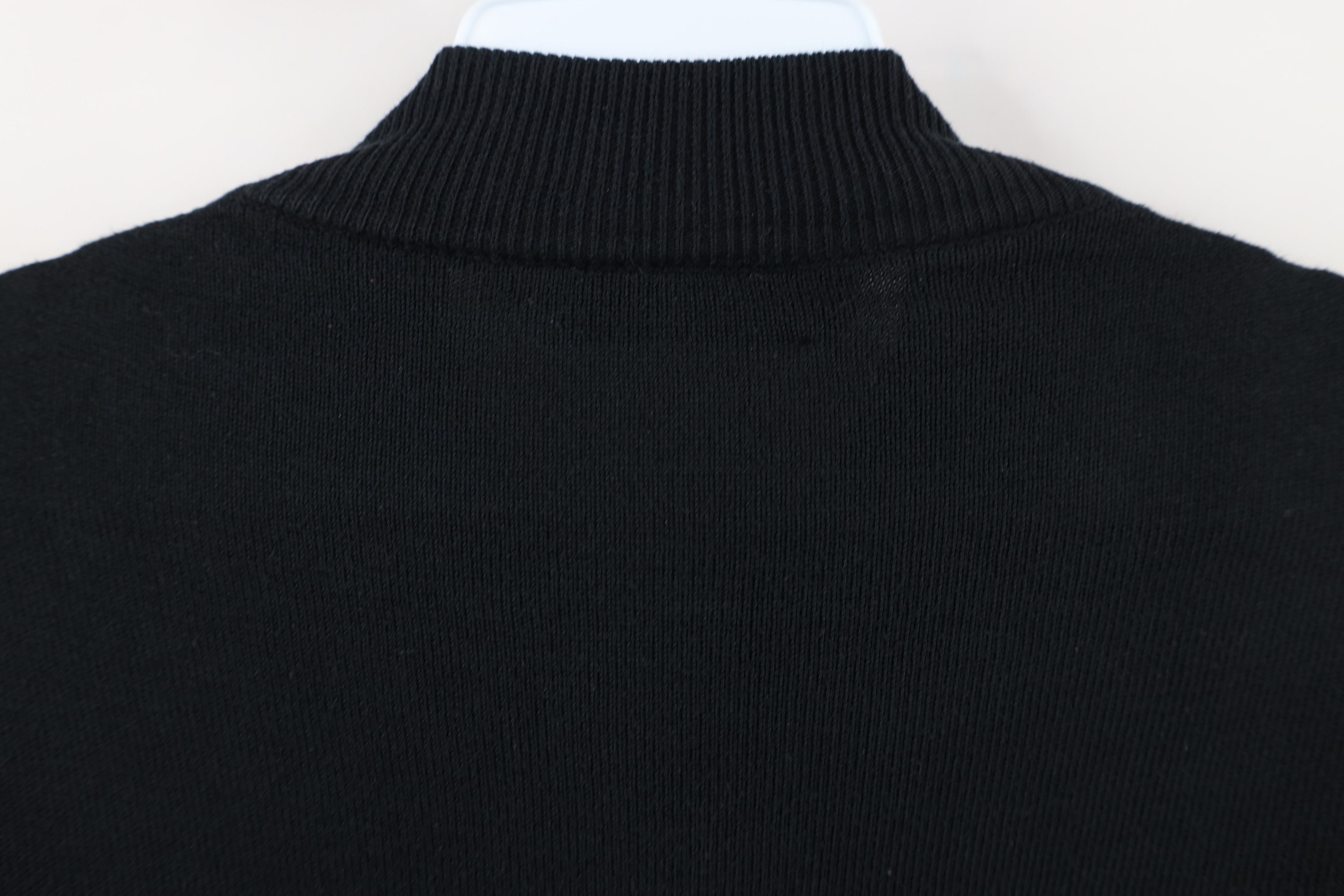 Vintage Vintage 90s Streetwear Knit Mock Neck Dad Sweater Black Size US XL / EU 56 / 4 - 10 Thumbnail