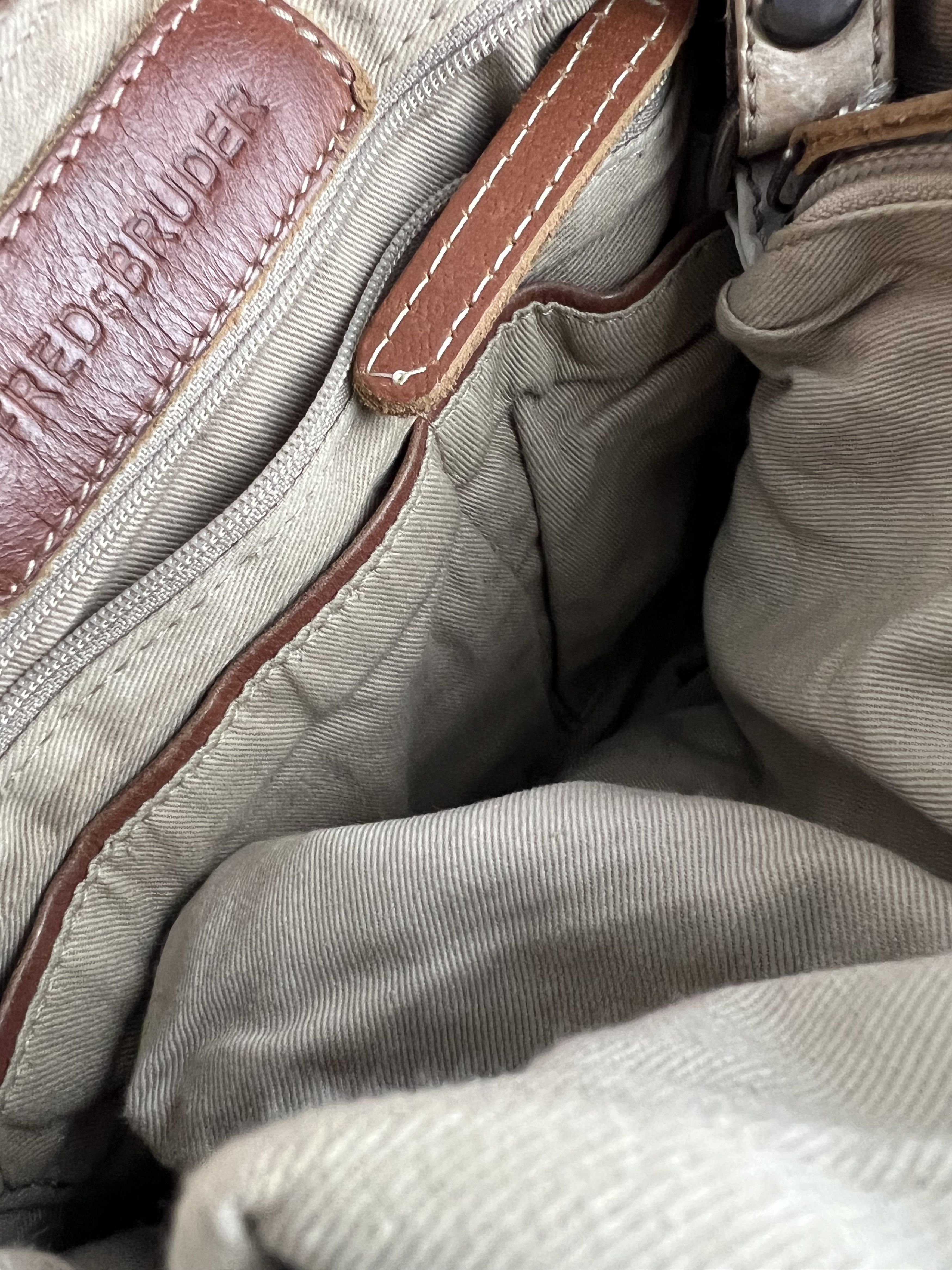 Designer Fredsbruder Brown Leather Crossbody Bag Size ONE SIZE - 14 Thumbnail